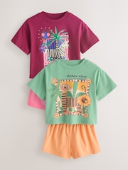 Mov/Portocaliu - Set top și pantaloni scurți 2 pachet (3luni -7ani) - Imaginea 5 din 12