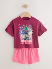 Mov/Portocaliu - Set top și pantaloni scurți 2 pachet (3luni -7ani) - Imaginea 6 din 12