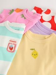 Bright Fruit Ribbed Short Sleeve Tops 5 Pack (3mths-7yrs) - Image 9 of 9