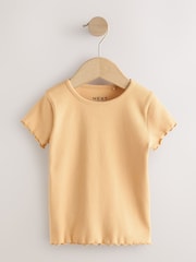 Neutral Ribbed Short Sleeve Tops 5 Pack (3mths-7yrs) - Image 2 of 9