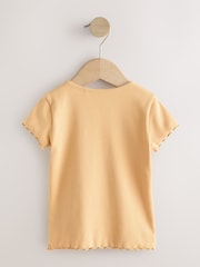 Neutral Ribbed Short Sleeve Tops 5 Pack (3mths-7yrs) - Image 7 of 9