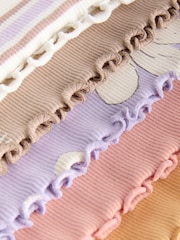 Neutral Ribbed Short Sleeve Tops 5 Pack (3mths-7yrs) - Image 8 of 9