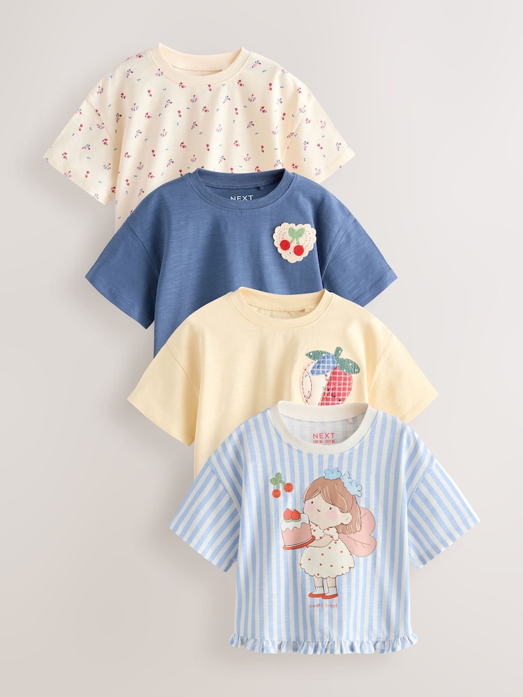 Patchwork Strawberry T-Shirts 4 Pack (3mths-7yrs) - Image 1 of 8