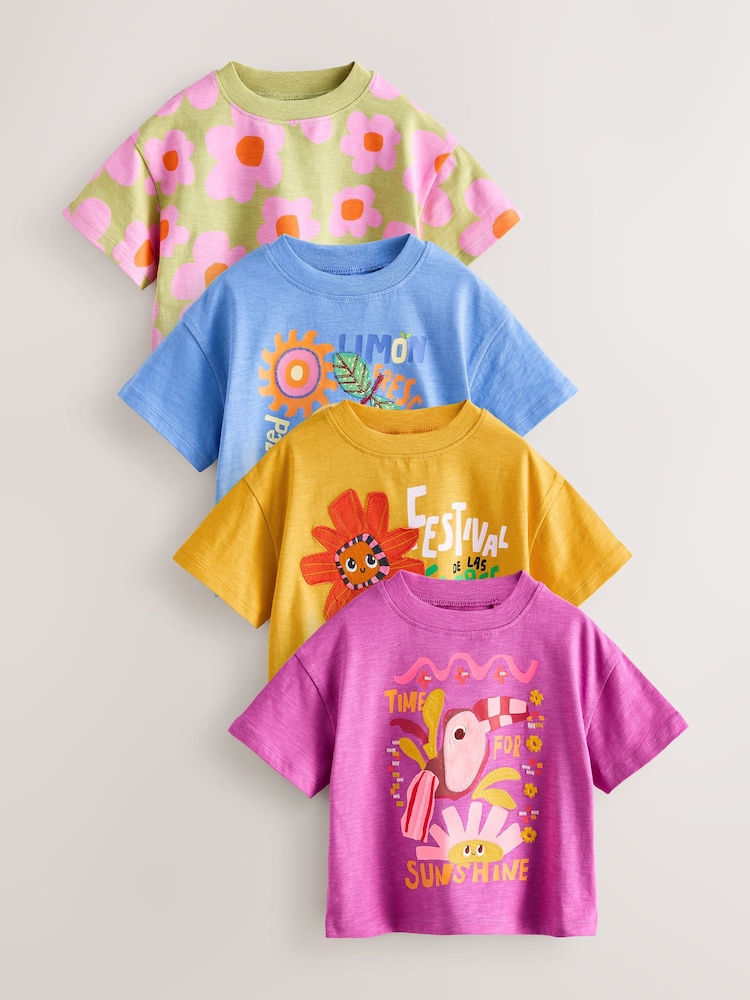 Orange/Purple - টি-শার্ট 4 প্যাক (3মাস-7বছর) - 8এর মধ্যে 1 ছবি