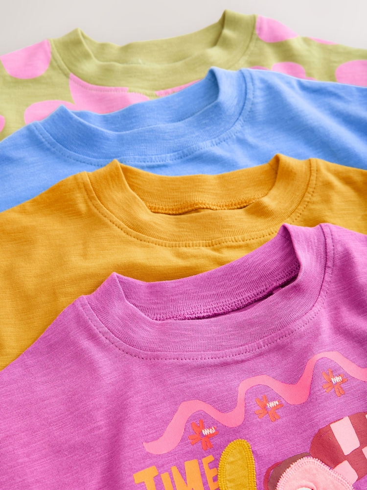 Orange/Purple - টি-শার্ট 4 প্যাক (3মাস-7বছর) - 8এর মধ্যে 8 ছবি