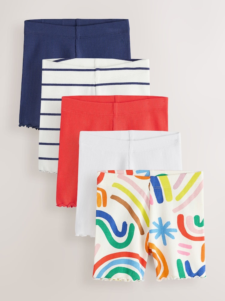 Rainbow Cycle Shorts 5 Pack (3mths-7yrs) - Image 1 of 9