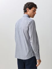 BOSS Blue Ricoplus Stripe Regular-Fit Oxford Shirt - Image 2 of 5