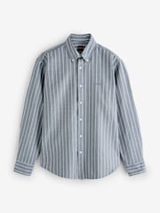 BOSS Blue Ricoplus Stripe Regular-Fit Oxford Shirt - Image 5 of 5