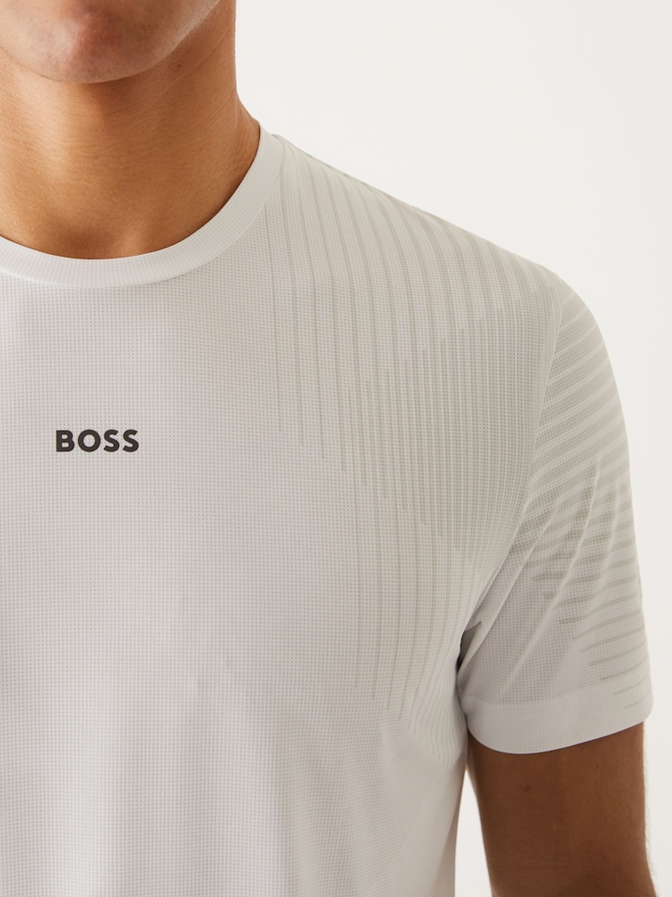 BOSS White Logo Regular-Fit Active T-Shirt - Image 2 of 4 BOSS White Logo Regular-Fit Active T-Shirt - Image 2 of 4