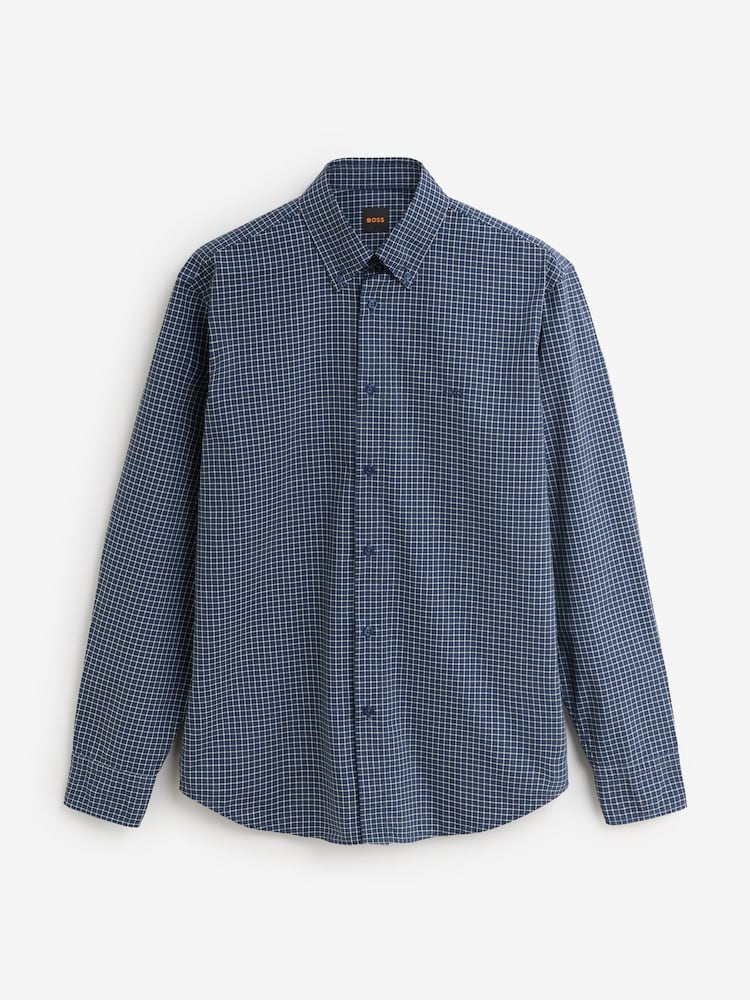 BOSS Blue Ricoplus Regular-Fit Oxford Shirt - Image 1 of 1 BOSS Blue Ricoplus Regular-Fit Oxford Shirt - Image 1 of 1