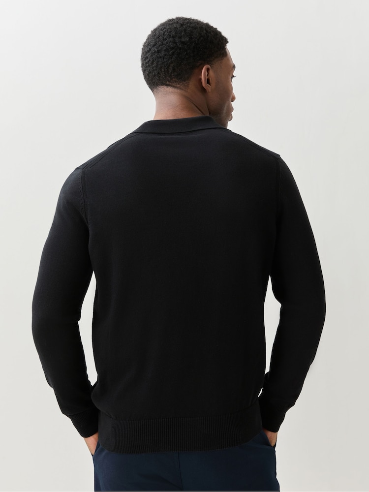 BOSS Black Asac Knitted Polo Shirt - Image 2 of 5 BOSS Black Asac Knitted Polo Shirt - Image 2 of 5