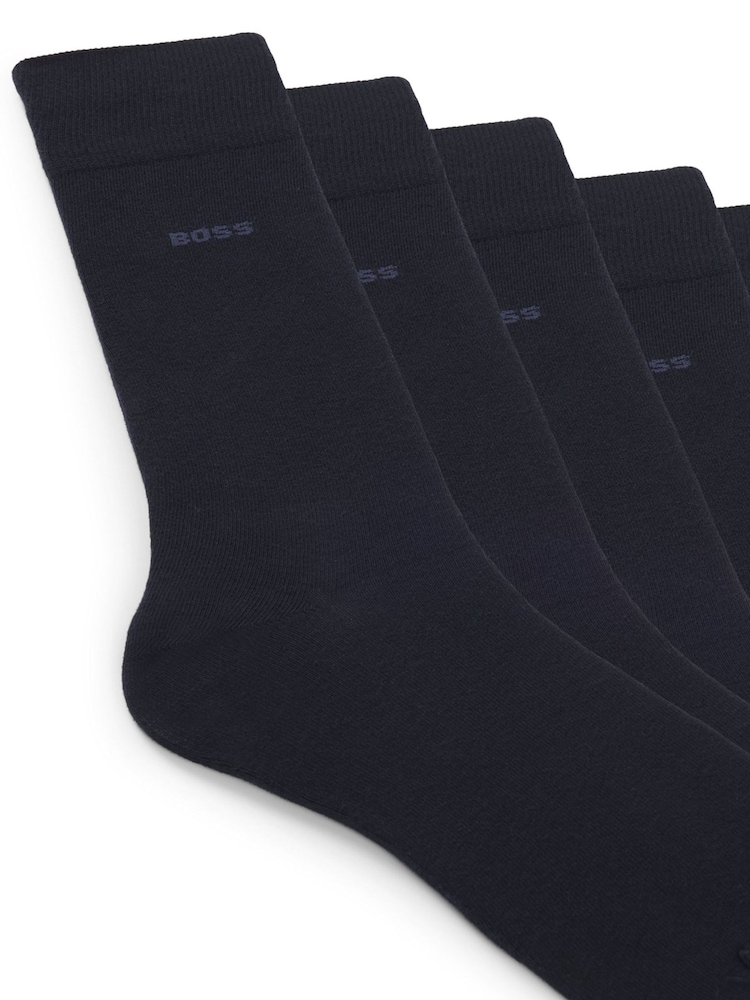 BOSS Blue Socks 5 Pack - Image 2 of 3 BOSS Blue Socks 5 Pack - Image 2 of 3