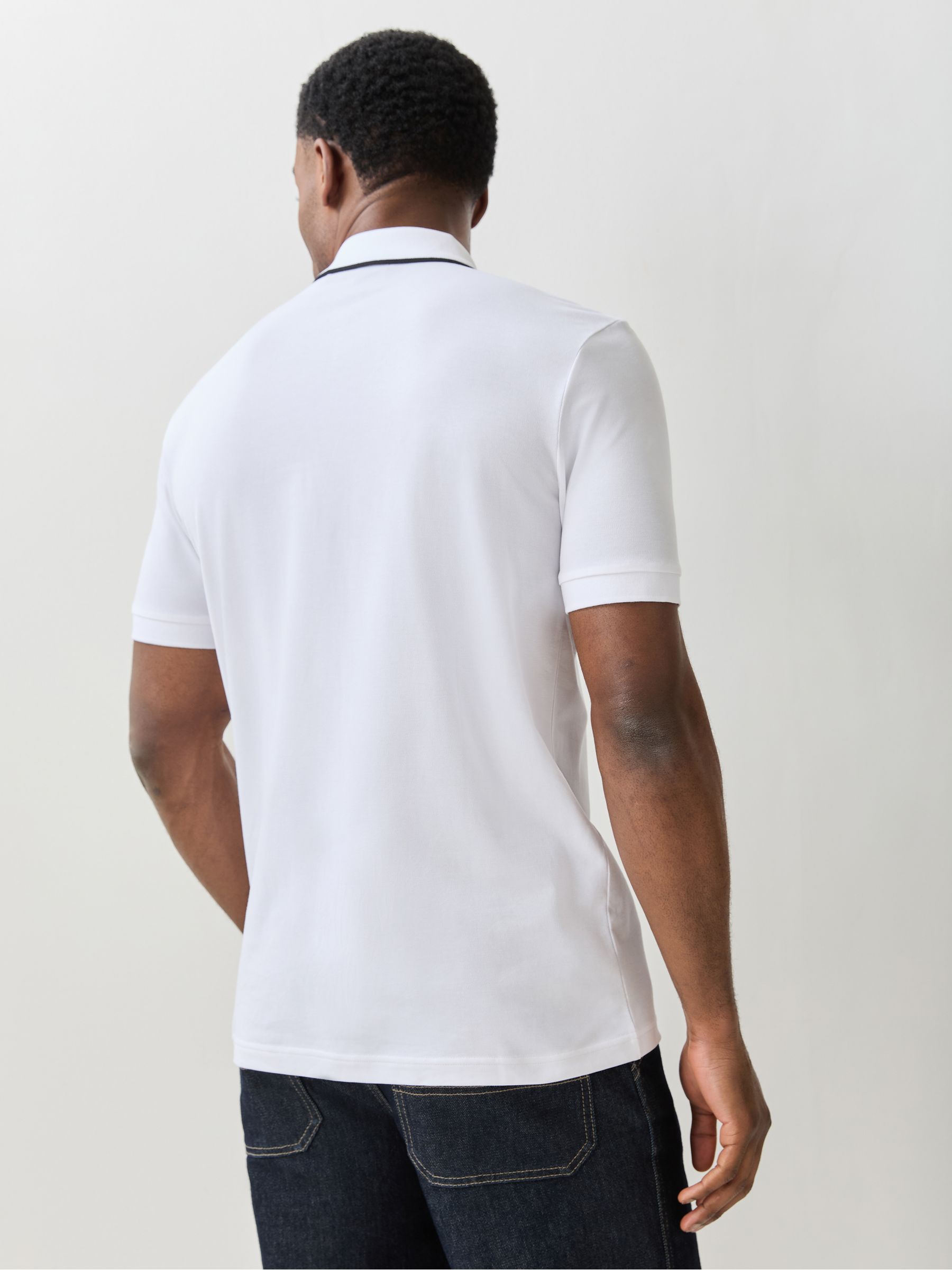 Buy BOSS White Philix Quarter Zip Polo Shirt from the Next UK