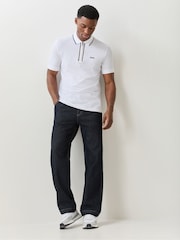 BOSS White Philix Quarter Zip Golf Polo Shirt - Image 3 of 5