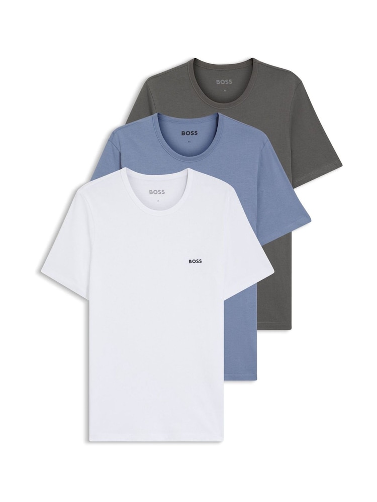 BOSS Light Blue Classic T-Shirts 3 Pack - Image 1 of 1 BOSS Light Blue Classic T-Shirts 3 Pack - Image 1 of 1