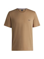 BOSS Cream Stretch Cotton T-Shirt - Image 1 of 1