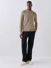 Marrón - Suéter con logotipo y detalle texturizado Momentum de BOSS - Imagen 2 de 6