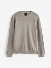 Marrón - Suéter con logotipo y detalle texturizado Momentum de BOSS - Imagen 6 de 6