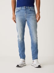 BOSS Delaware 合身版型彈性牛仔褲 - 圖片 1，共 4