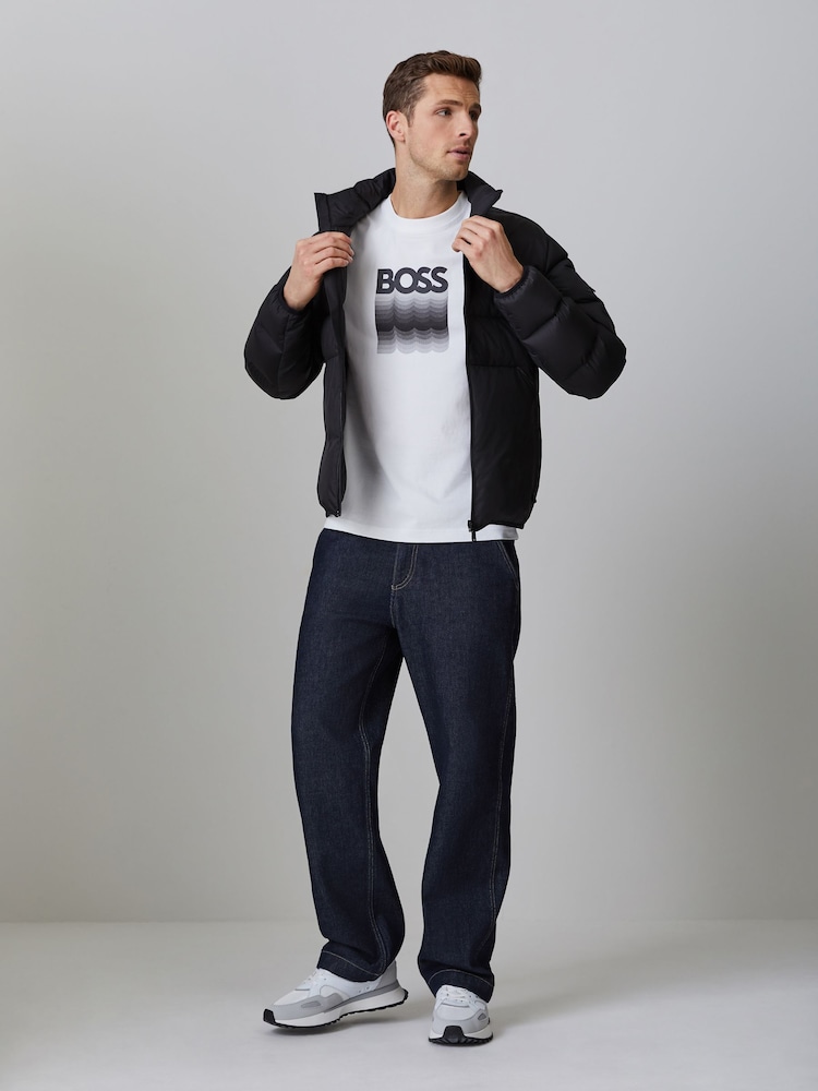 BOSS White Graphic Regular-Fit T-Shirt - Image 2 of 4 BOSS White Graphic Regular-Fit T-Shirt - Image 2 of 4