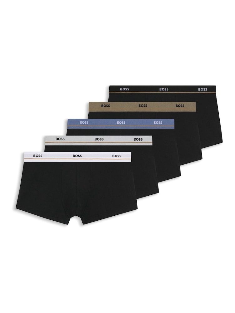 BOSS Black Essential Logo Boxers Trunks 5 Pack - Image 1 of 1 BOSS Black Essential Logo Boxers Trunks 5 Pack - Image 1 of 1