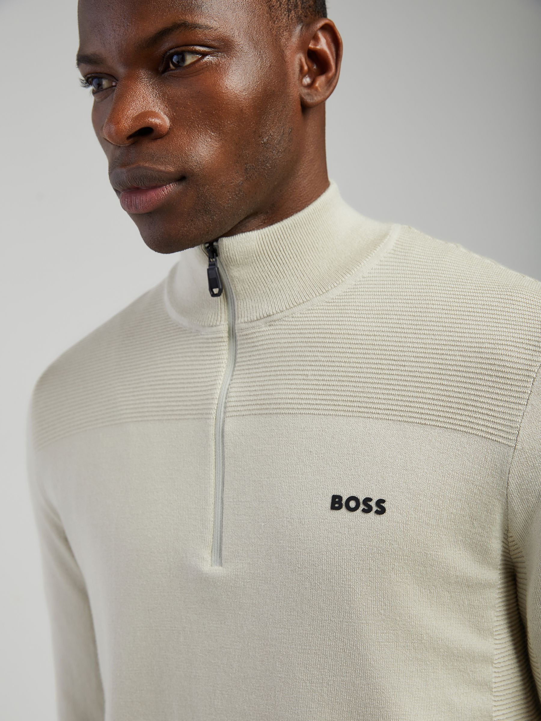 トップス bobooooo Buy BOSS Cream Momentum Textured Detail Logo Jumper from Next Italy