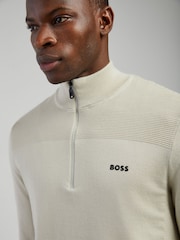 BOSS Cream Momentum Textured Detail Logo Jumper - Image 4 of 4