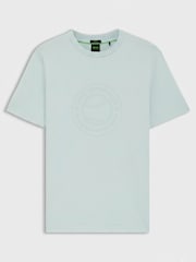 أخضر - تيشِرت بتلبيس قياسي وتصميم جرافيكي من BOSS - صورة 5 من 5