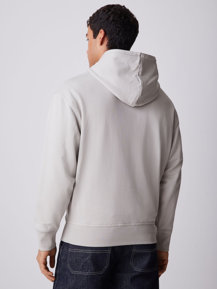 BOSS Grey Regular Fit Logo Hoodie - Image 2 of 4 BOSS Grey Regular Fit Logo Hoodie - Image 2 of 4