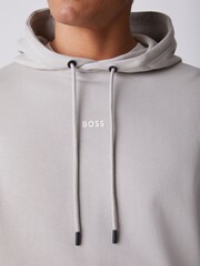BOSS Grey Regular Fit Logo Hoodie - Image 4 of 4