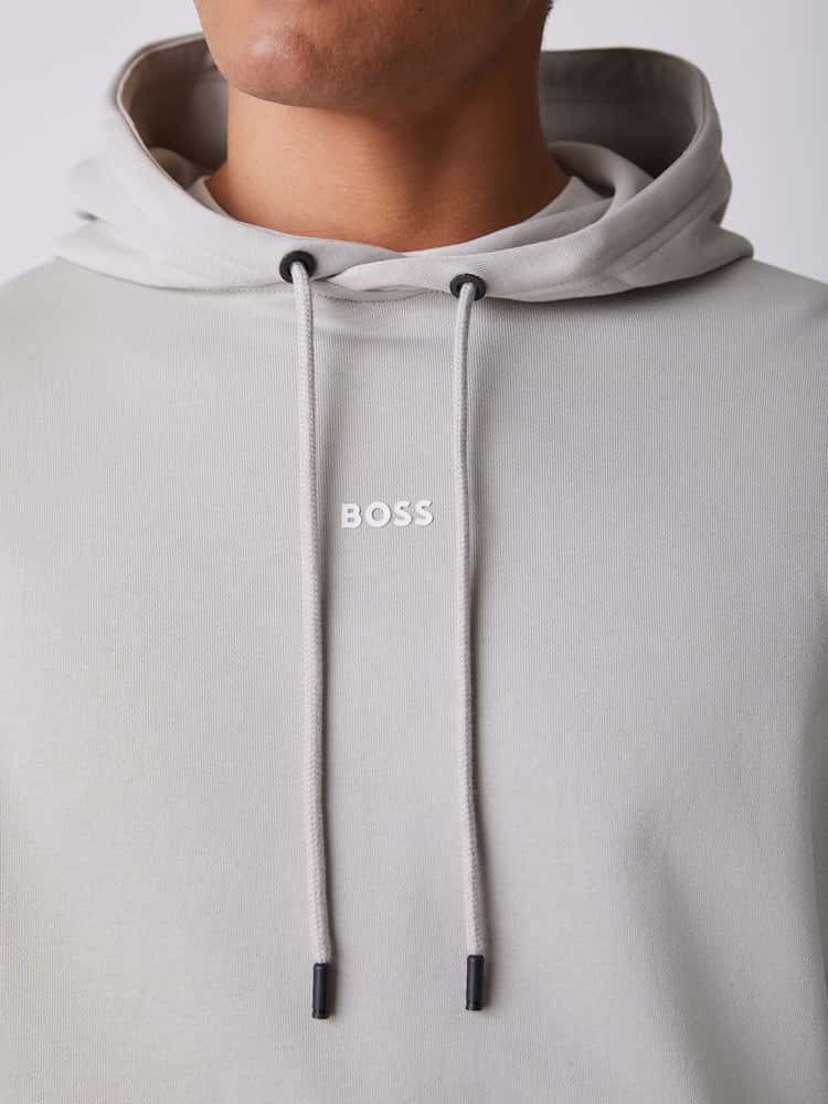 BOSS Grey Regular Fit Logo Hoodie - Image 4 of 4 BOSS Grey Regular Fit Logo Hoodie - Image 4 of 4