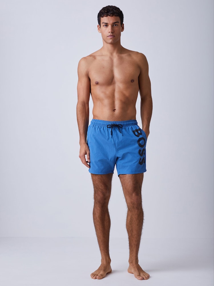 BOSS Blue Octopus Logo Swim Shorts - Image 2 of 5 BOSS Blue Octopus Logo Swim Shorts - Image 2 of 5
