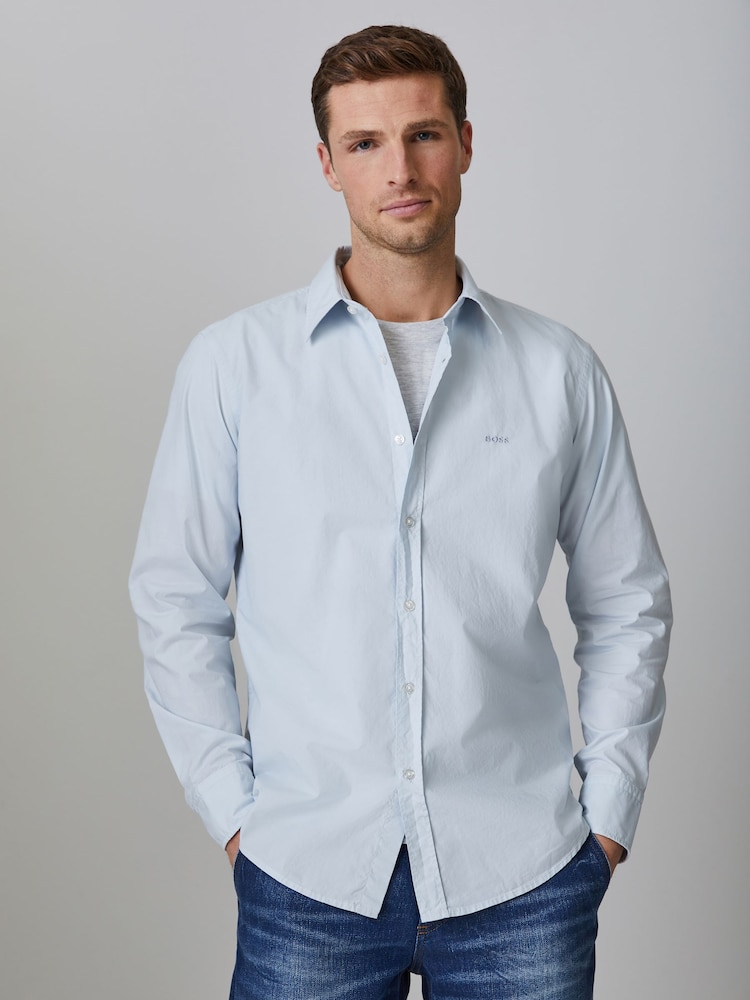 BOSS Grey Relegant Regular-Fit Shirt - Image 1 of 4 BOSS Grey Relegant Regular-Fit Shirt - Image 1 of 4