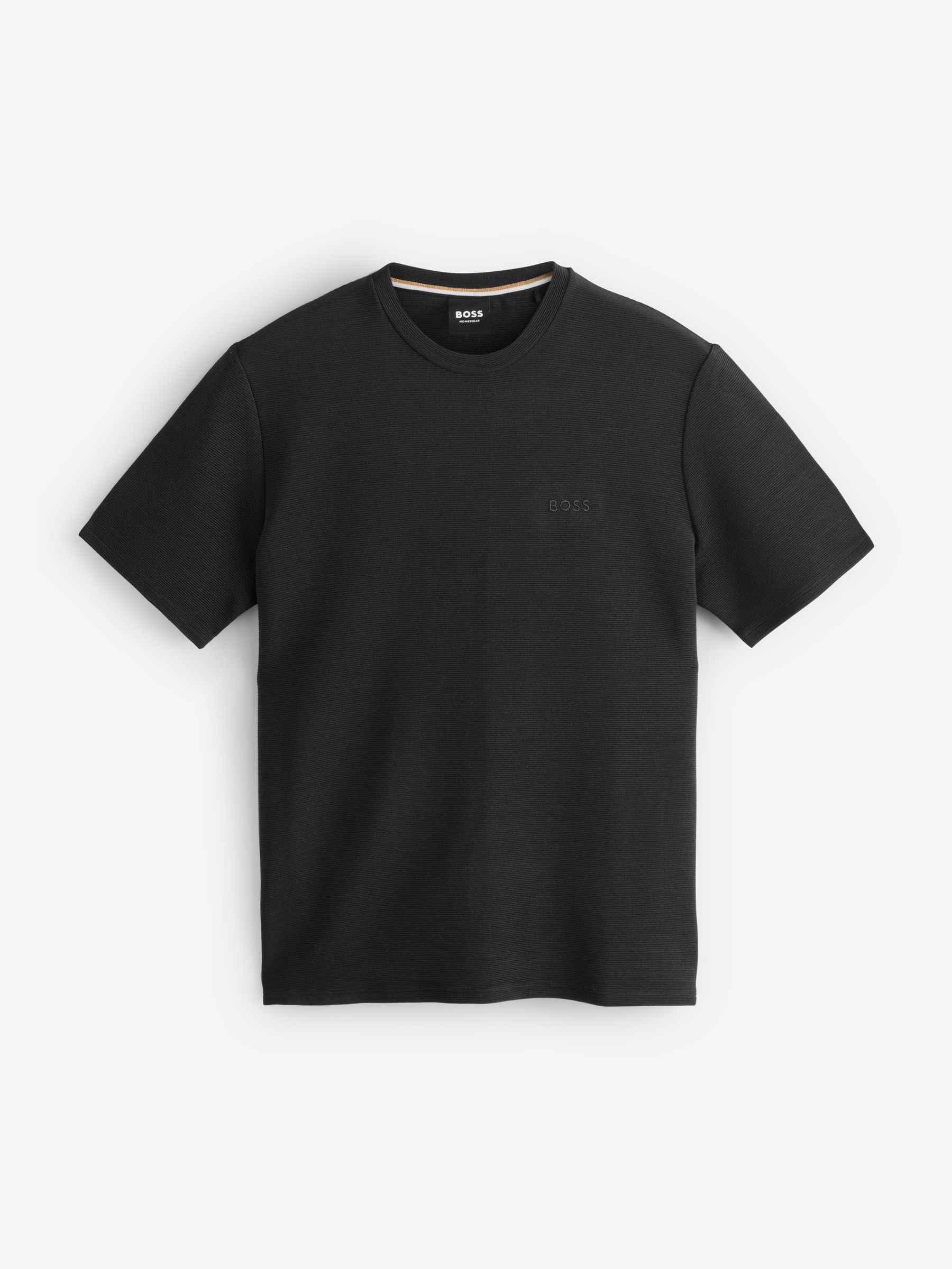 Next：日本 ブラック - BOSS リブ編みロゴ Tシャツ from Next Japan