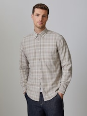 BOSS Grey Rickert Check Flannel Shirt - Image 1 of 4