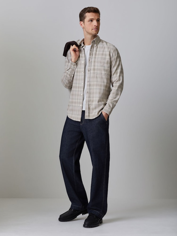 BOSS Grey Rickert Check Flannel Shirt - Image 2 of 4
