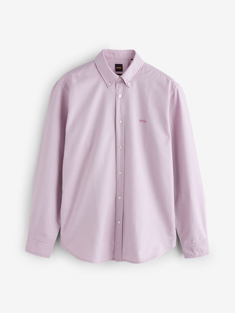 BOSS Light Pink Regular Fit Button Down Cotton Shirt - Image 1 of 1 BOSS Light Pink Regular Fit Button Down Cotton Shirt - Image 1 of 1