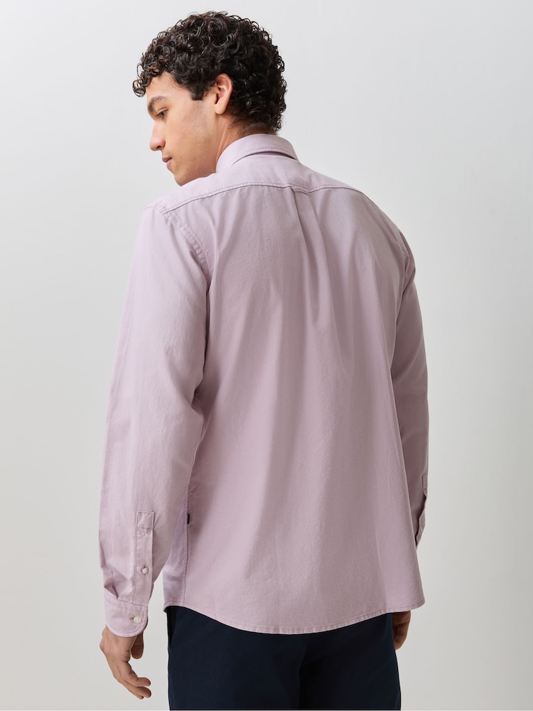 وردي فاتح - قميص قطن بأزرار كاملة تلبيس قياسي من BOSS - صورة 2 من 6