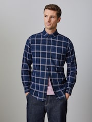 BOSS Blue Rickert Check Flannel Shirt - Image 1 of 4