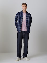 BOSS Blue Rickert Check Flannel Shirt - Image 3 of 4