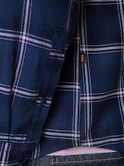 BOSS Blue Rickert Check Flannel Shirt - Image 4 of 4