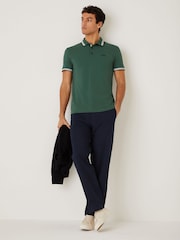 Lys Grønn - BOSS Vanlig passform Paddy Tipped Collar Poloskjorter - Bilde 2 av 5