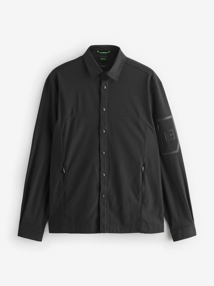 BOSS Black Waffle Logo Overshirt - Image 1 of 1 BOSS Black Waffle Logo Overshirt - Image 1 of 1