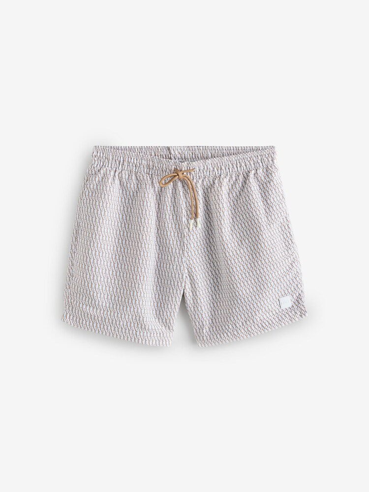 BOSS Cream Vibe Printed Swim Shorts - Image 1 of 1 BOSS Cream Vibe Printed Swim Shorts - Image 1 of 1