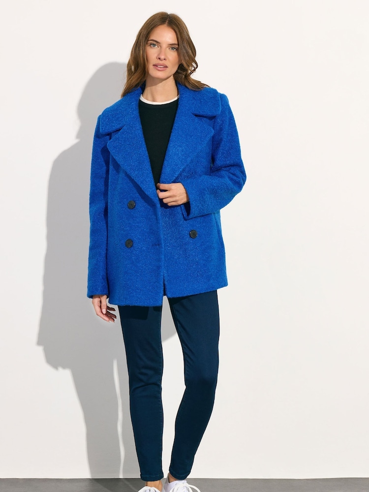 M&Co Blue Boucle Peacoat - Image 2 of 5 M&Co Blue Boucle Peacoat - Image 2 of 5