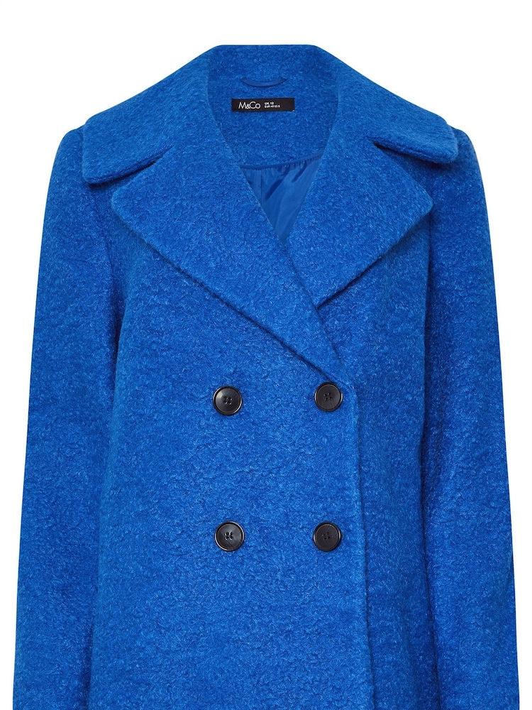 M&Co Blue Boucle Peacoat - Image 5 of 5 M&Co Blue Boucle Peacoat - Image 5 of 5