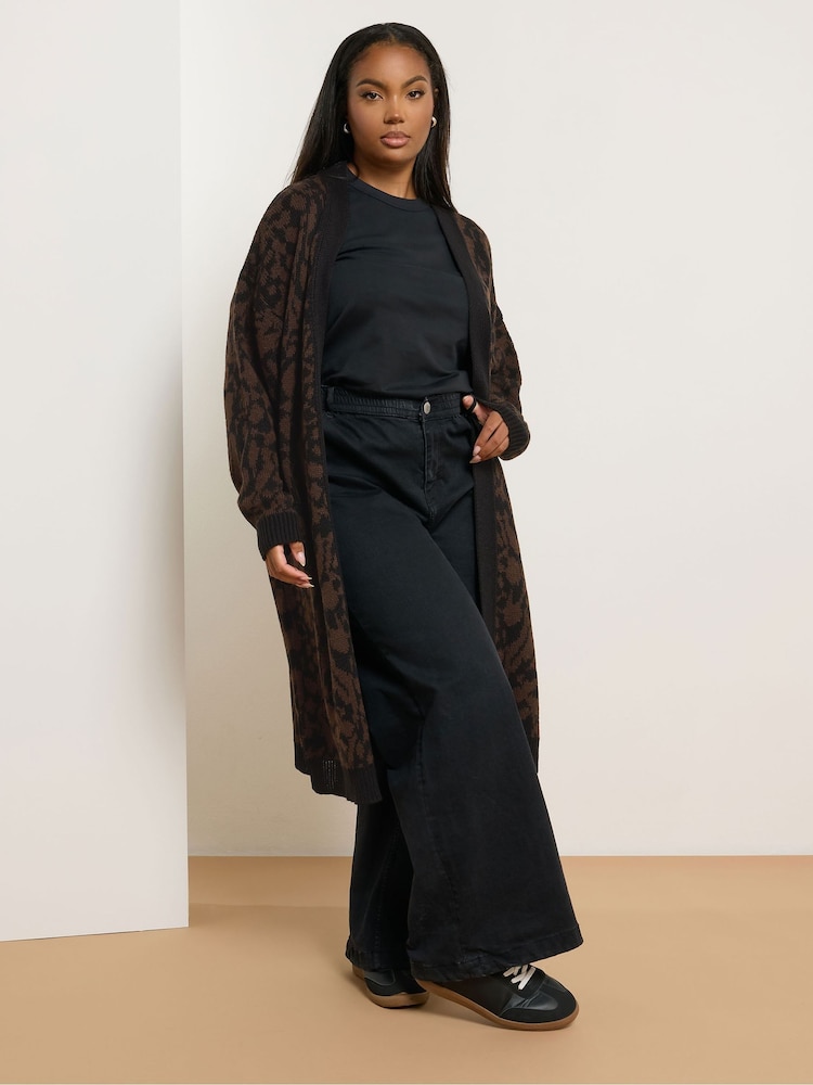Yours Curve Brown Midi Cardigan - Image 2 of 5 Yours Curve Brown Midi Cardigan - Image 2 of 5