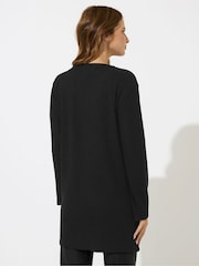 M&Co Black Diamonte Trim V-Neck Tunic Jumper - Image 3 of 5
