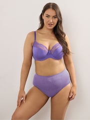 Yours Curve Purple Floral Microfibre Underwired Bras 2 Pack - Image 3 of 8