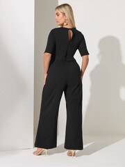 Yours Curve Black London Sweetheart Jumpsuit - Image 3 of 5